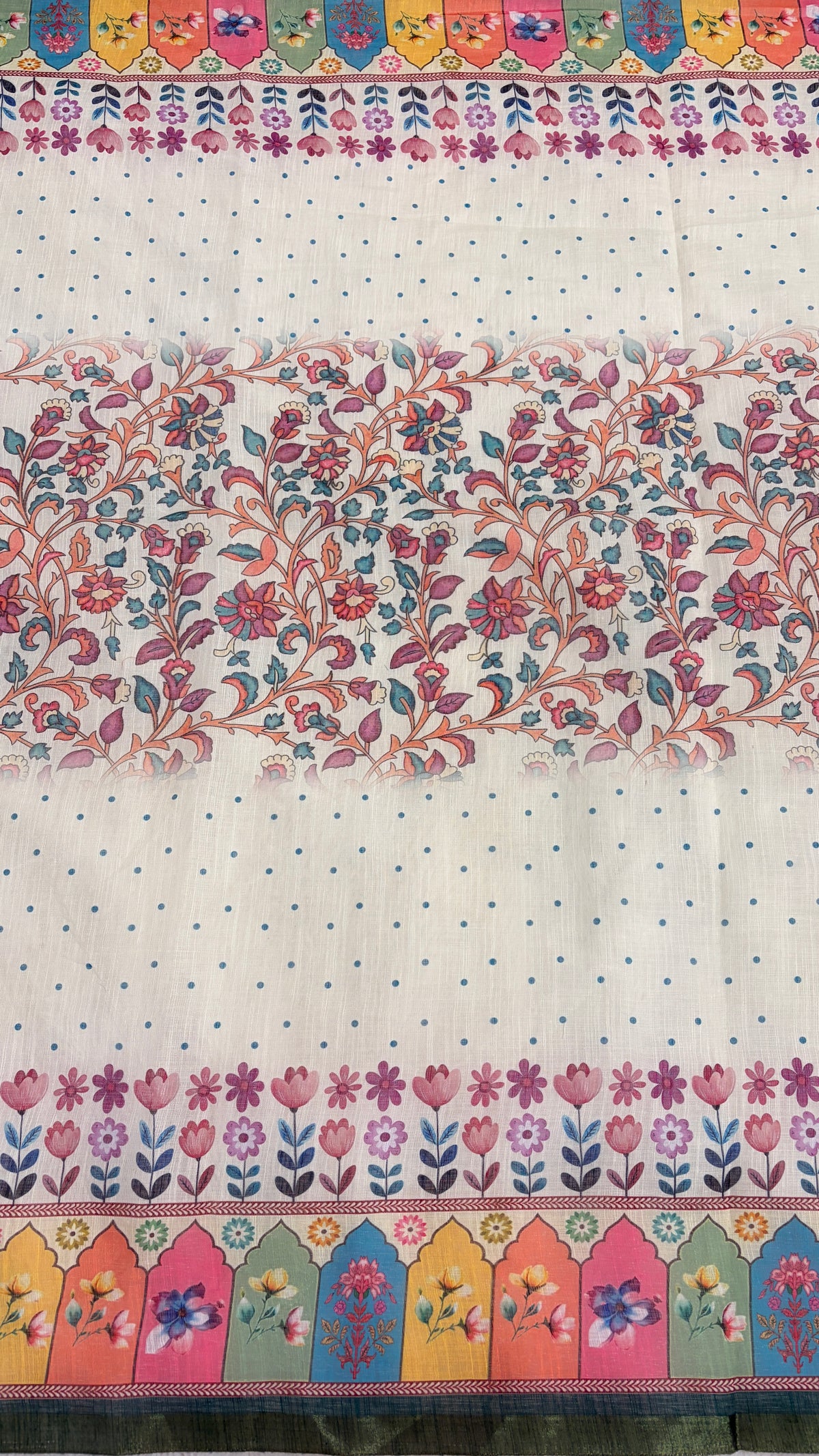 Cotton Linen Multi Color Heavy Printed Saree