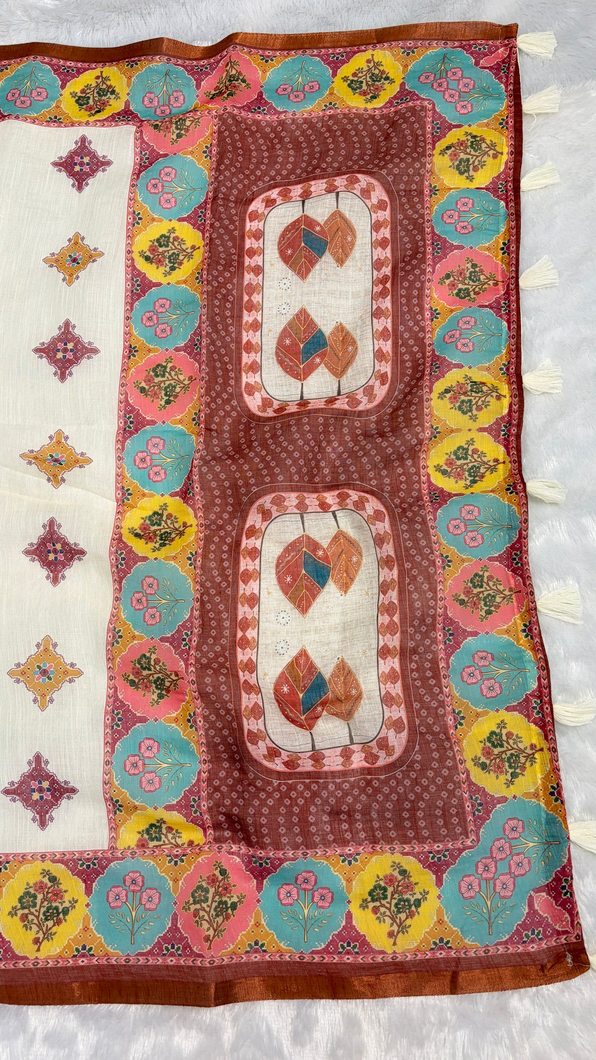 Cotton Linen Royal Heavy Printed Saree