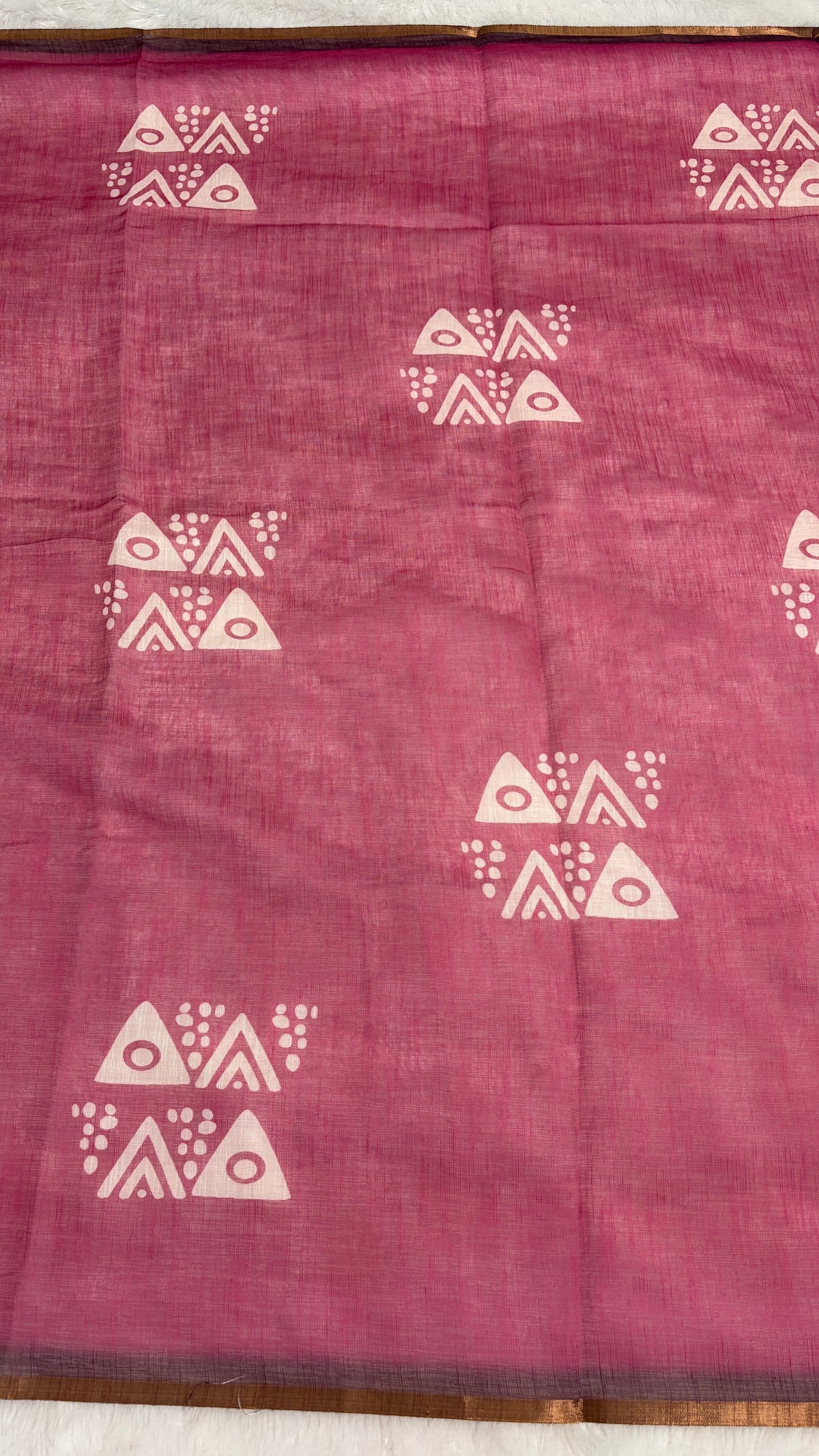 Cotton Linen Magenta Pink Color Saree