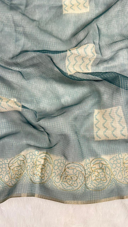 Kota Doriya Circle Motif With Aari Work