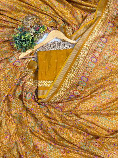 Mulmul Cotton Kalamkari Design with Paisley Border