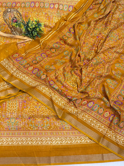 Mulmul Cotton Kalamkari Design with Paisley Border