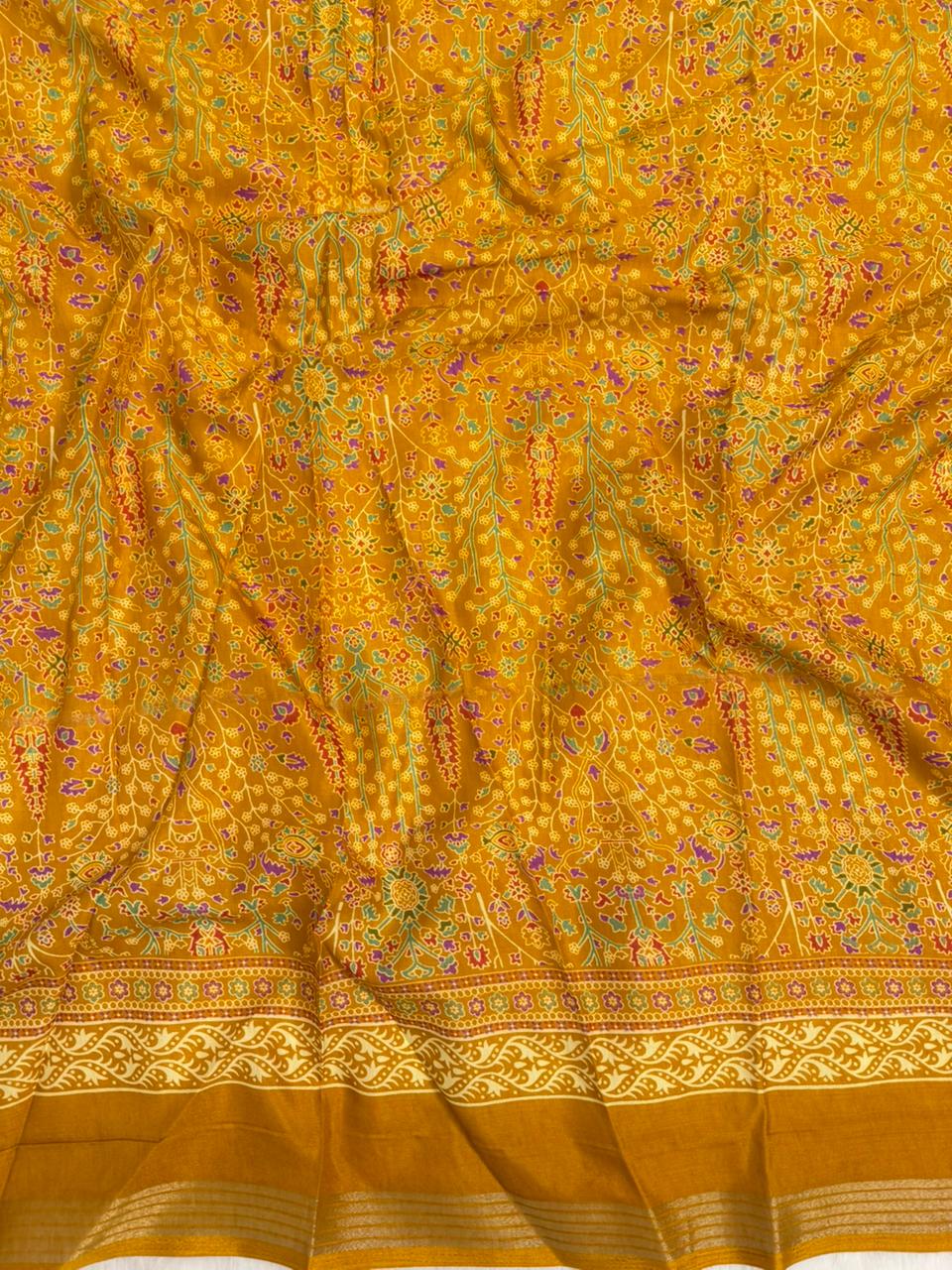 Mulmul Cotton Kalamkari Design with Paisley Border