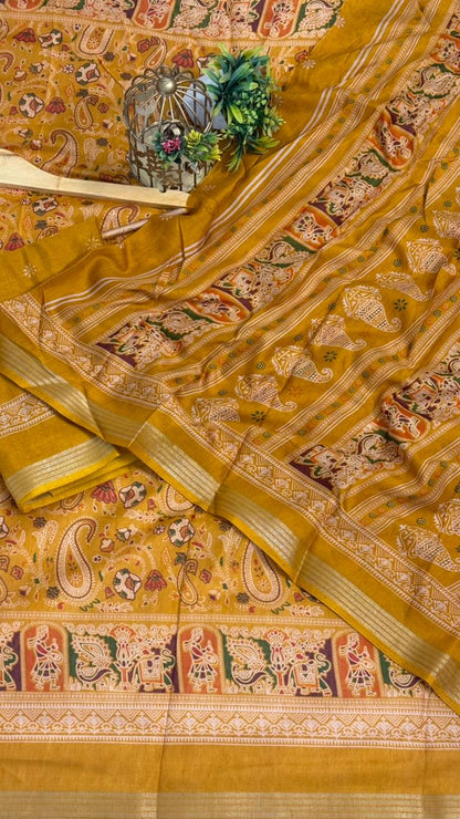 Mulmul Cotton saree with kalamkari design