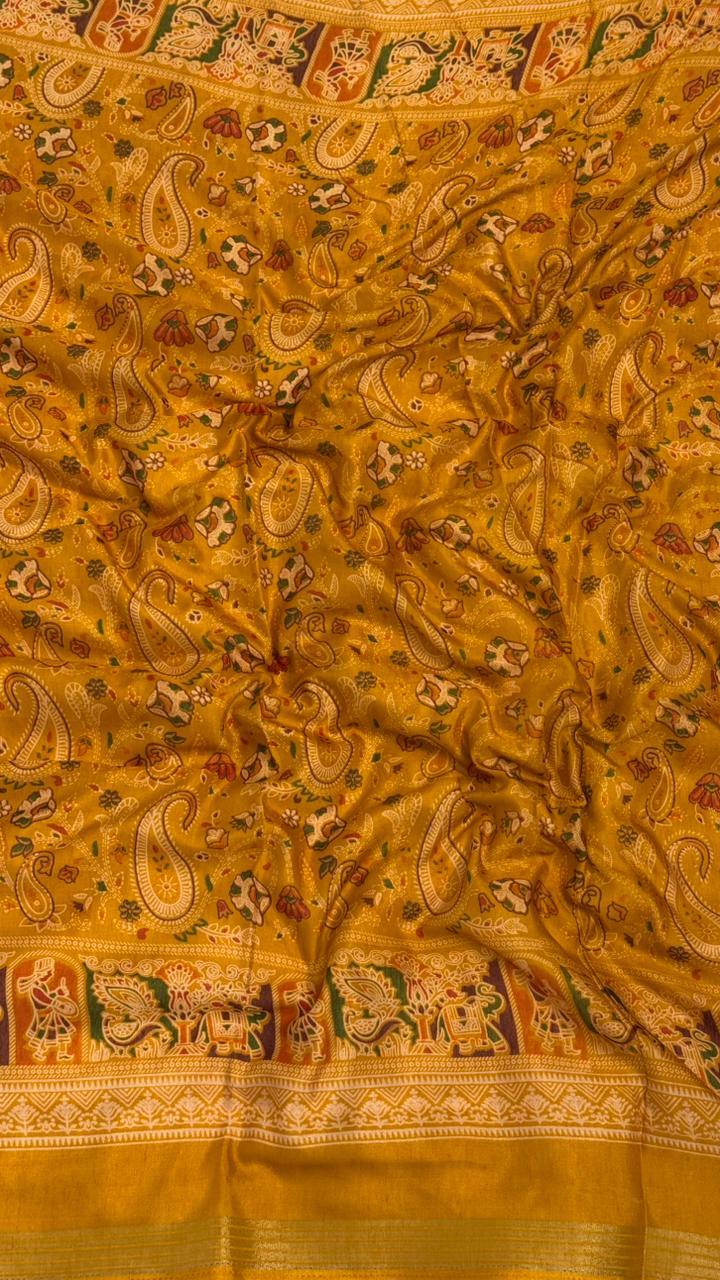 Mulmul Cotton saree with kalamkari design