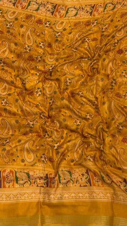 Mulmul Cotton saree with kalamkari design