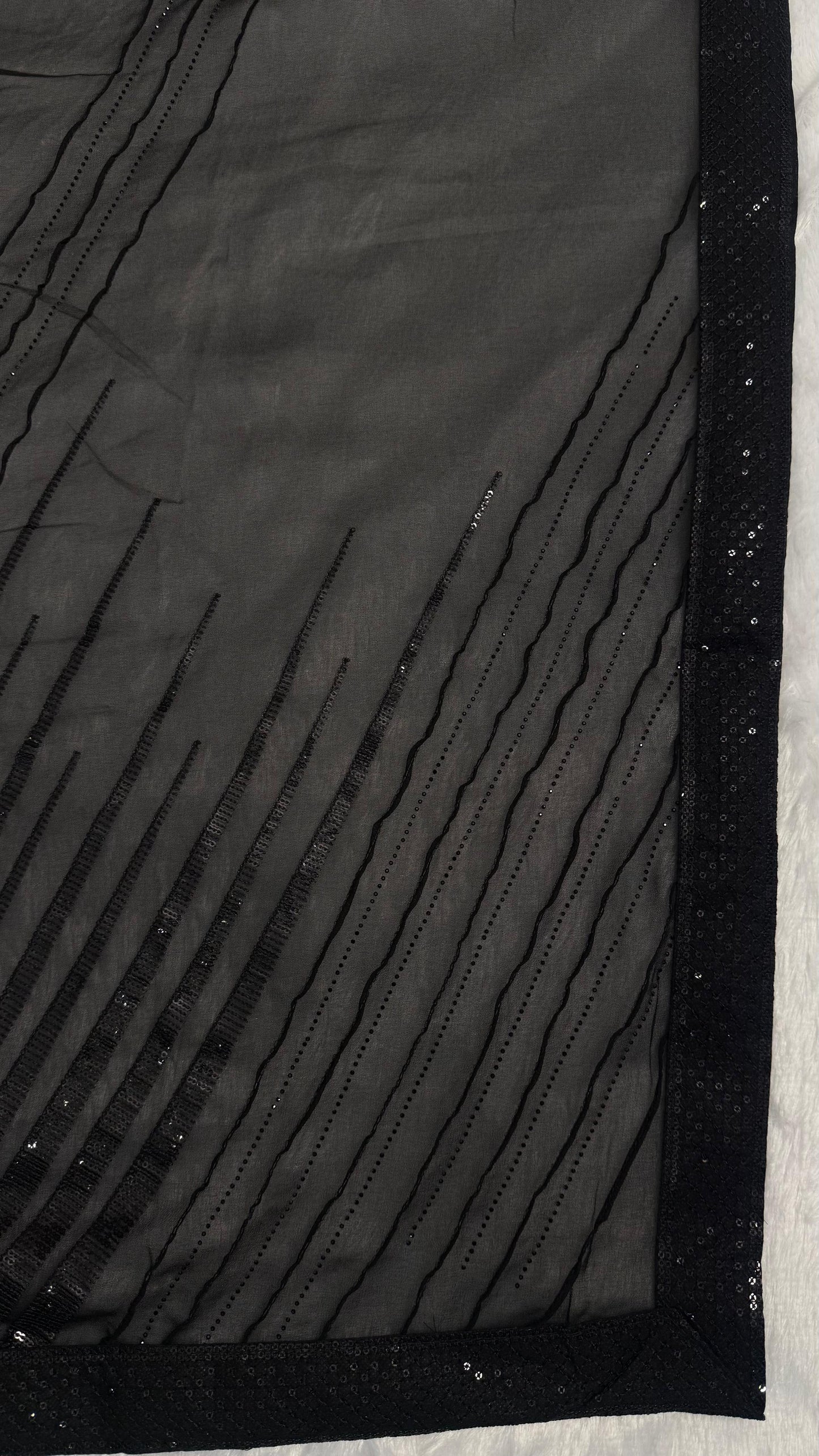 Perfect Partywear Sequence Work Saree with Diamond work