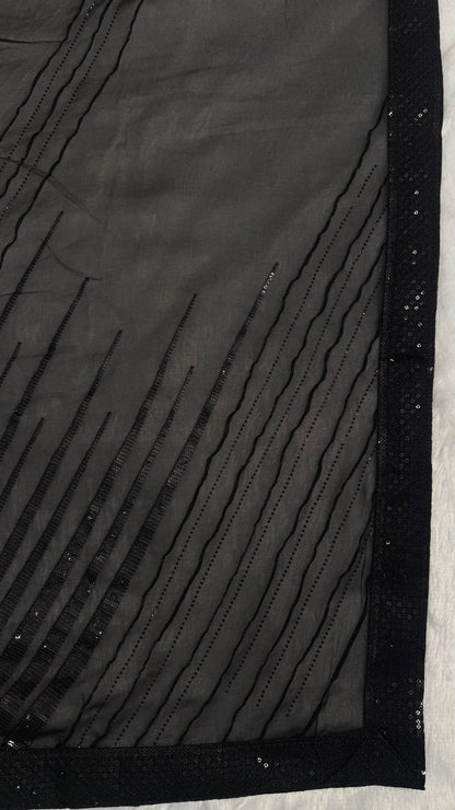 Perfect Partywear Sequence Work Saree with Diamond work