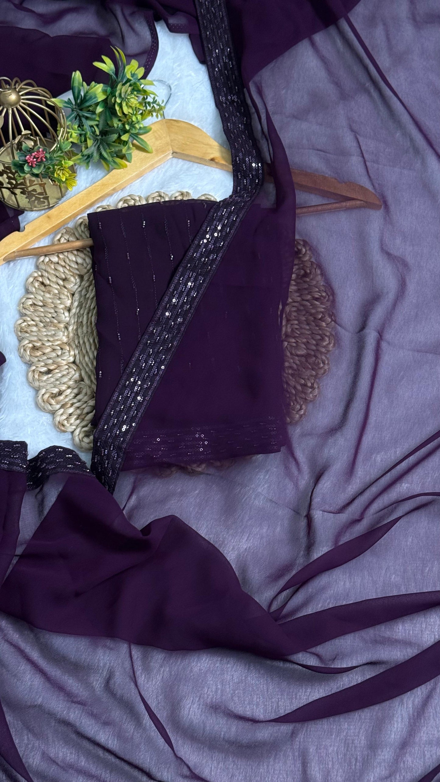 Luxury Heavy Beads Party Wear Saree