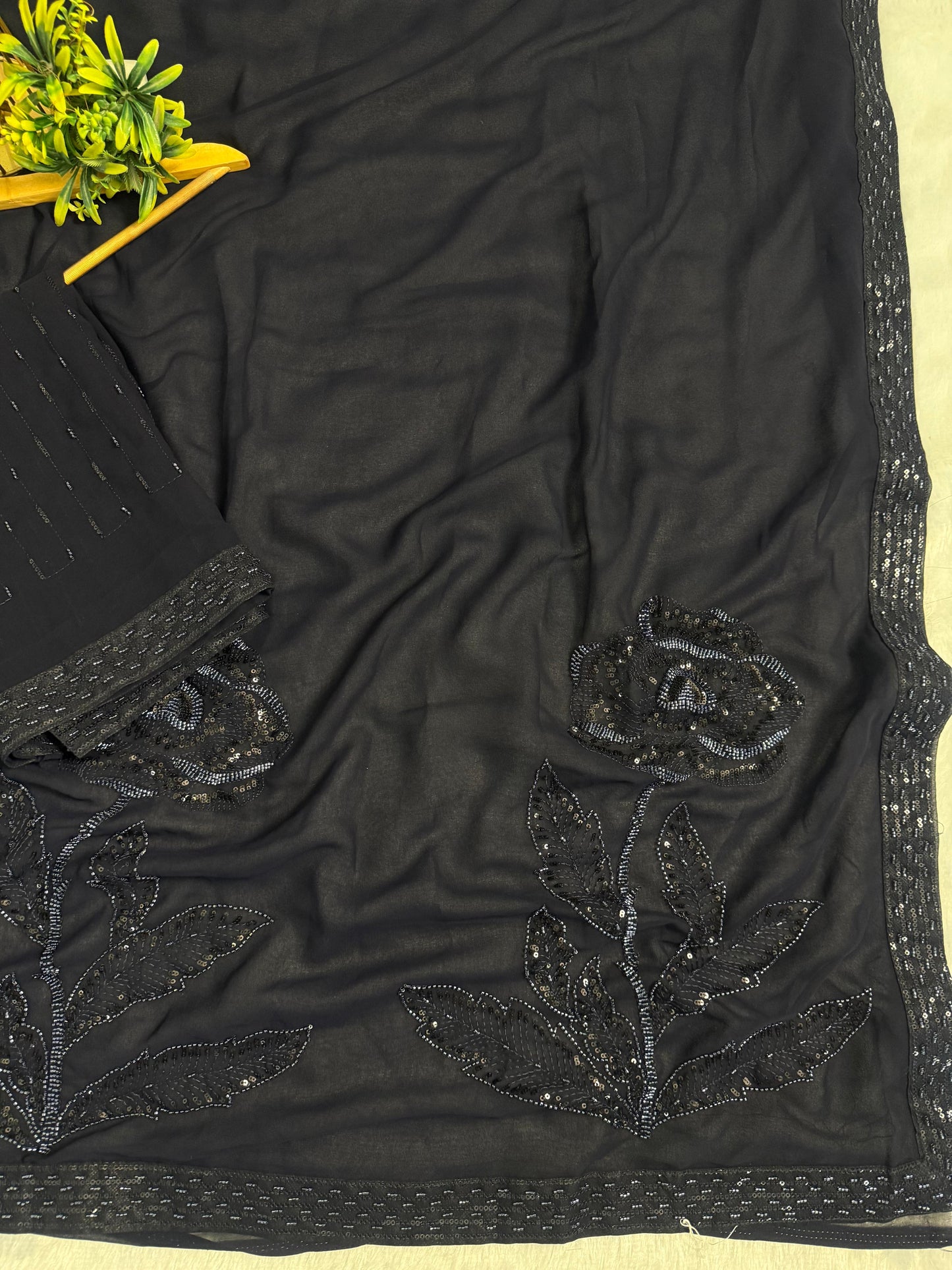 Luxury Heavy Beads Party Wear Saree