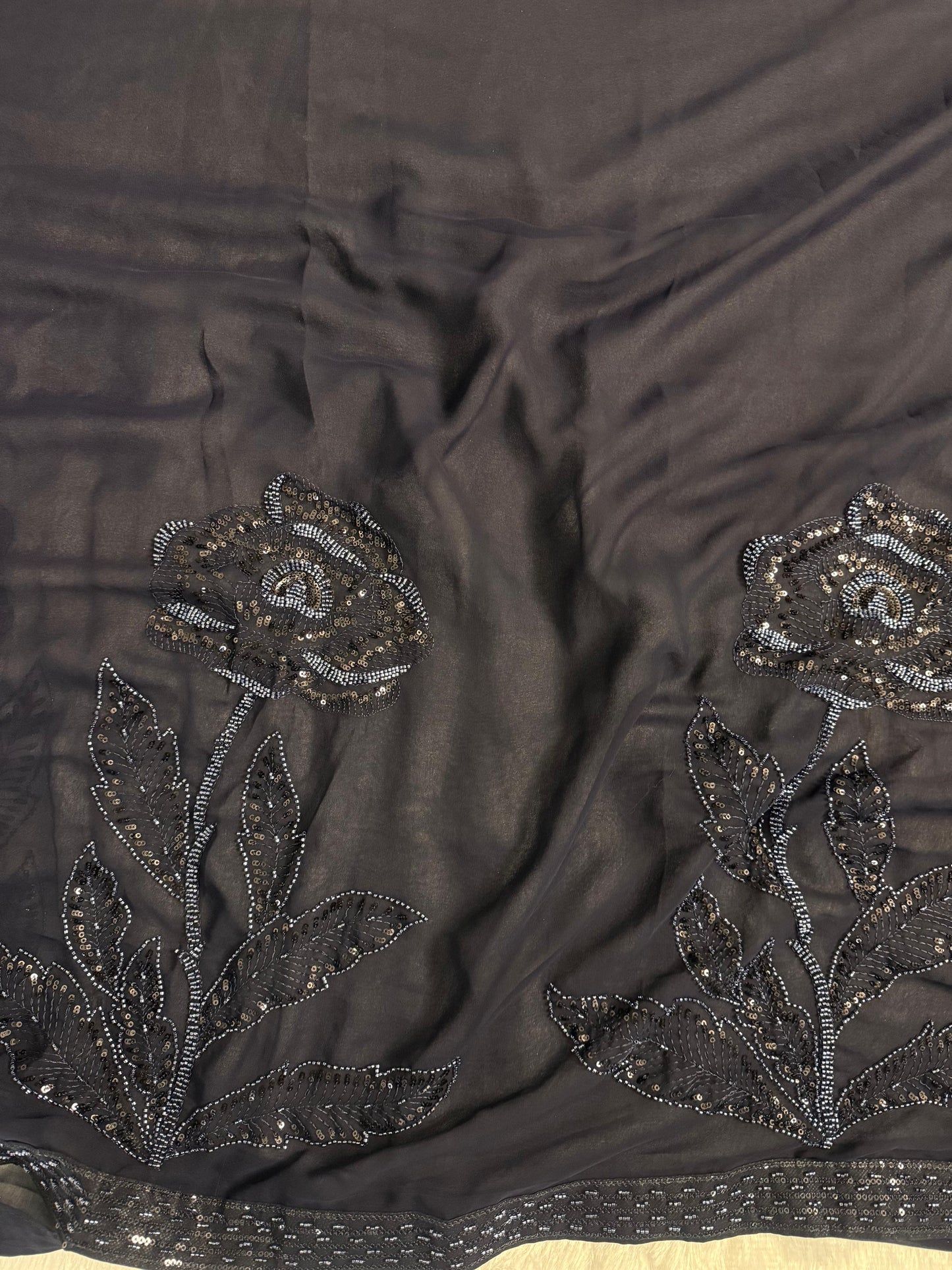 Luxury Heavy Beads Party Wear Saree
