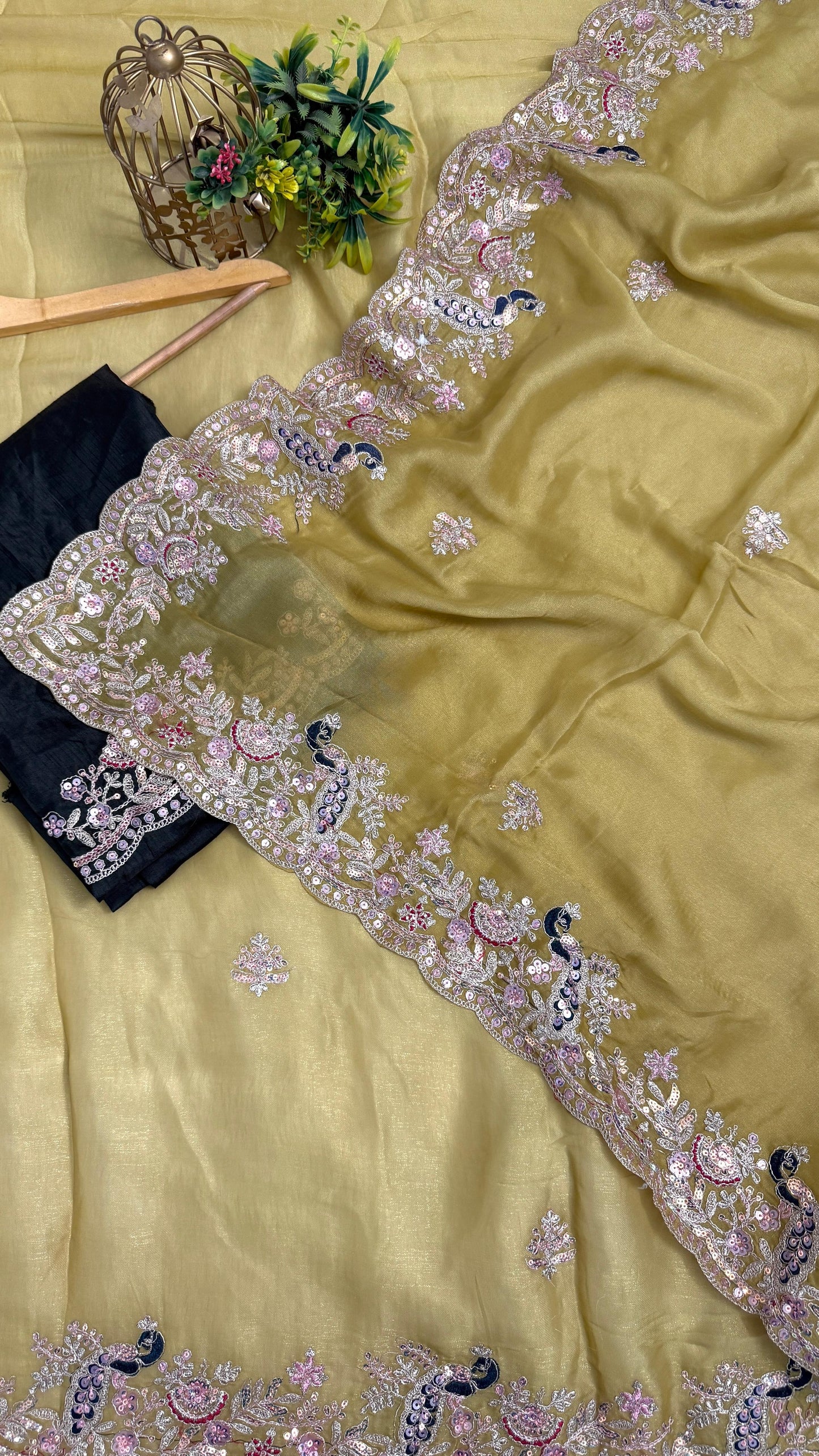 Beautiful Peacock Design C-Pallu Saree