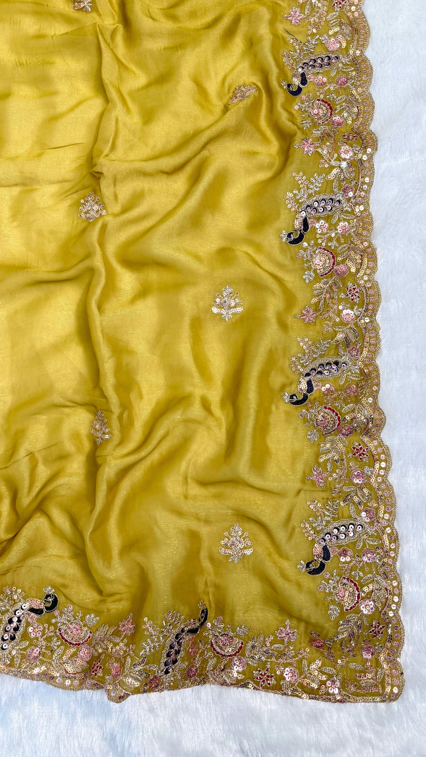 Beautiful Peacock Design C-Pallu Saree