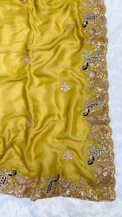 Beautiful Peacock Design C-Pallu Saree