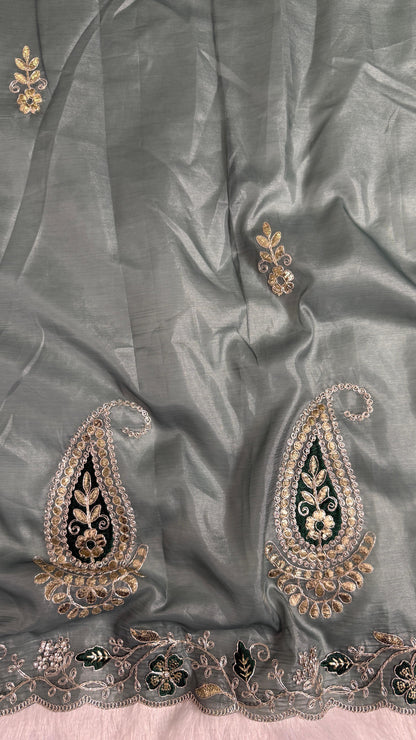 Pitta Work Floral Elegance Saree