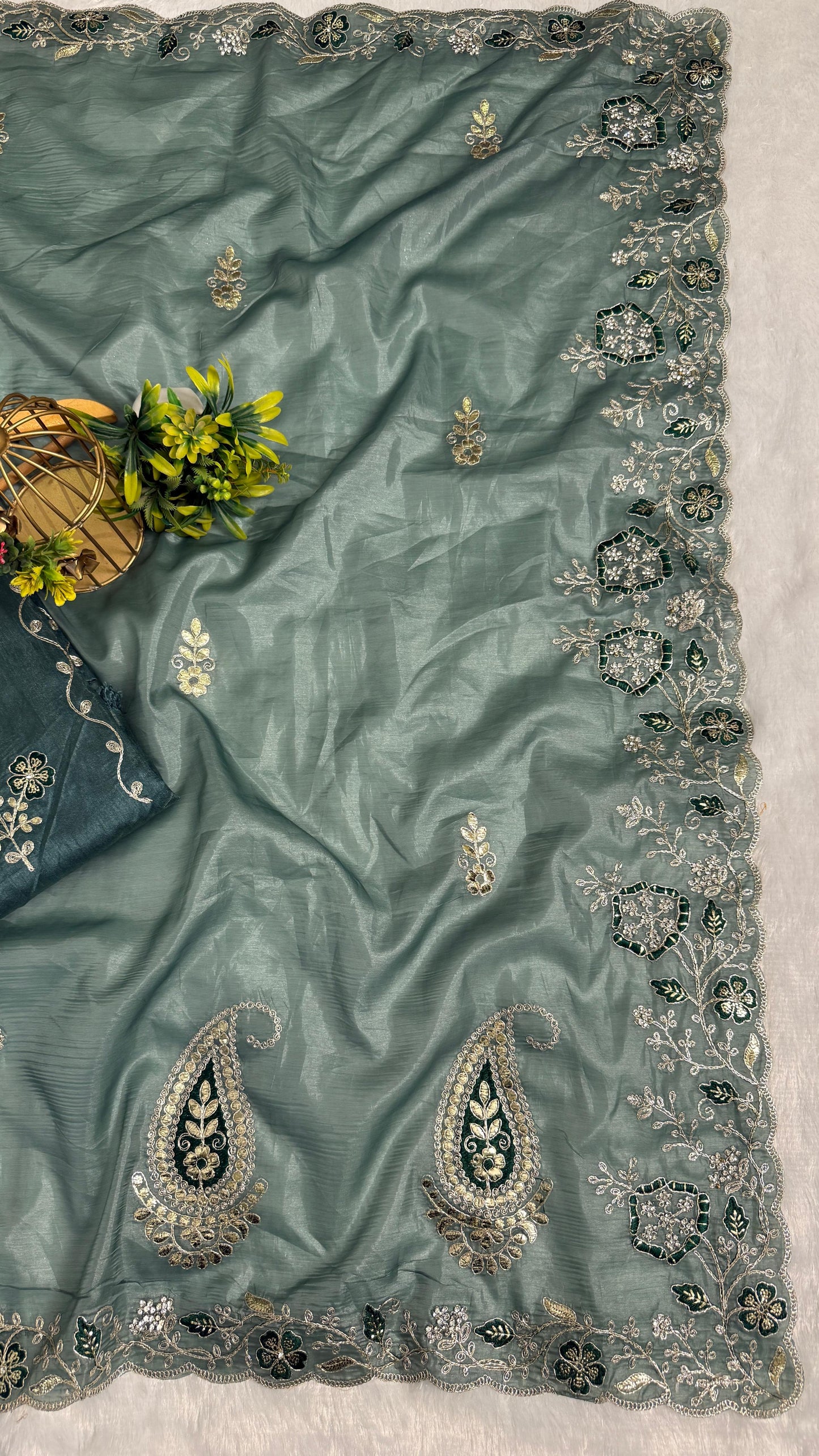 Pitta Work Floral Elegance Saree