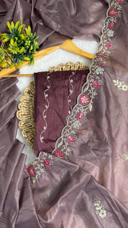 Pitta Work Floral Elegance Saree
