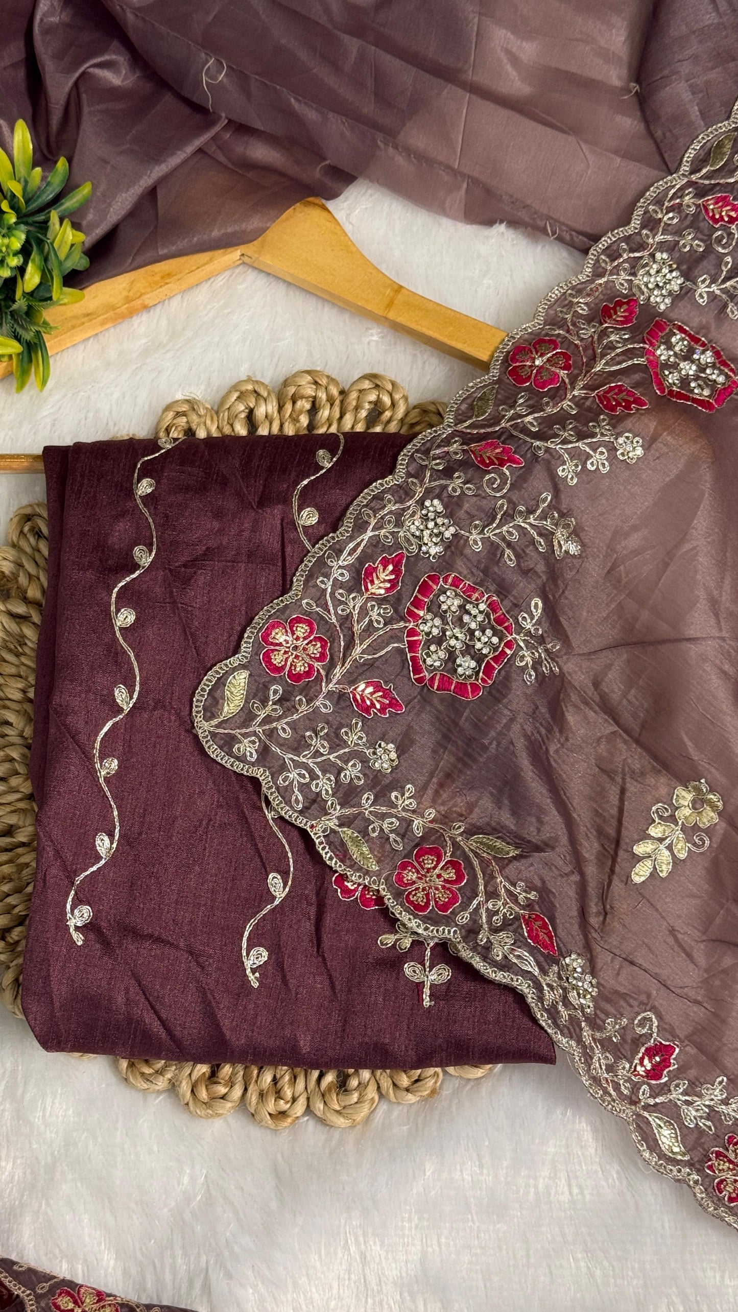 Pitta Work Floral Elegance Saree