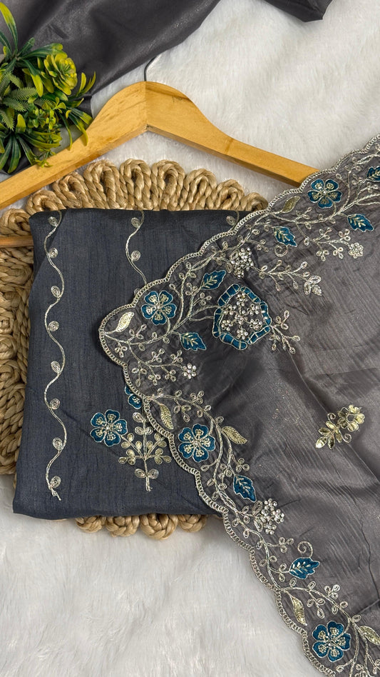 Pitta Work Floral Elegance Saree