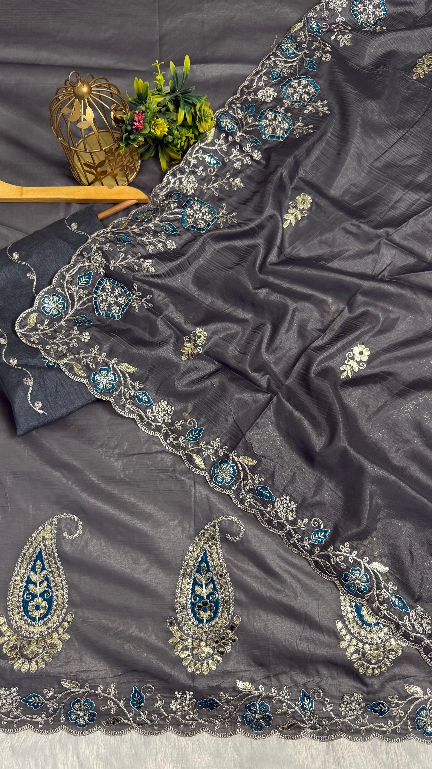 Pitta Work Floral Elegance Saree