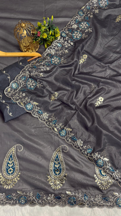 Pitta Work Floral Elegance Saree
