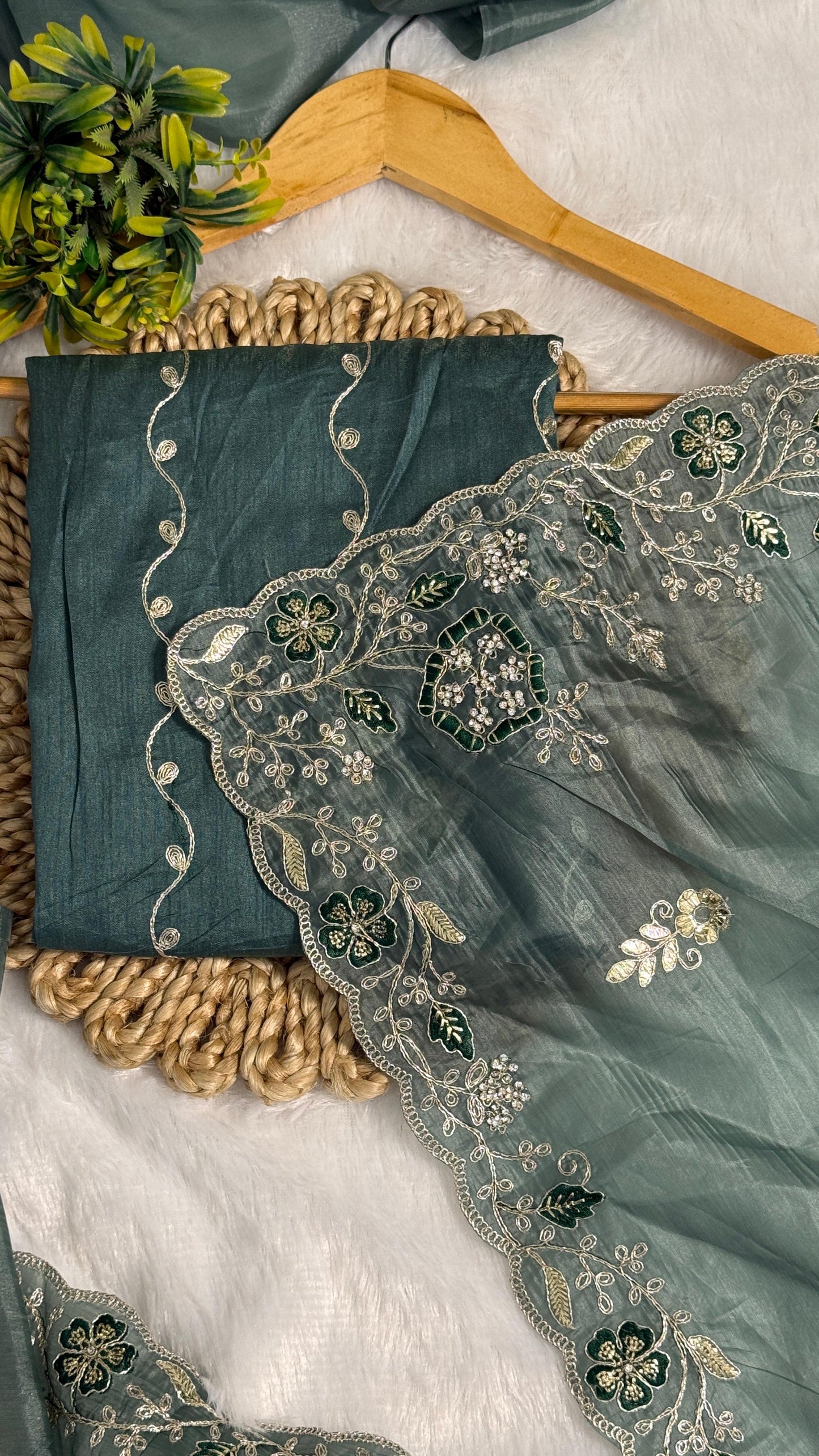Pitta Work Floral Elegance Saree