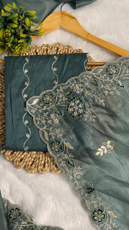 Pitta Work Floral Elegance Saree
