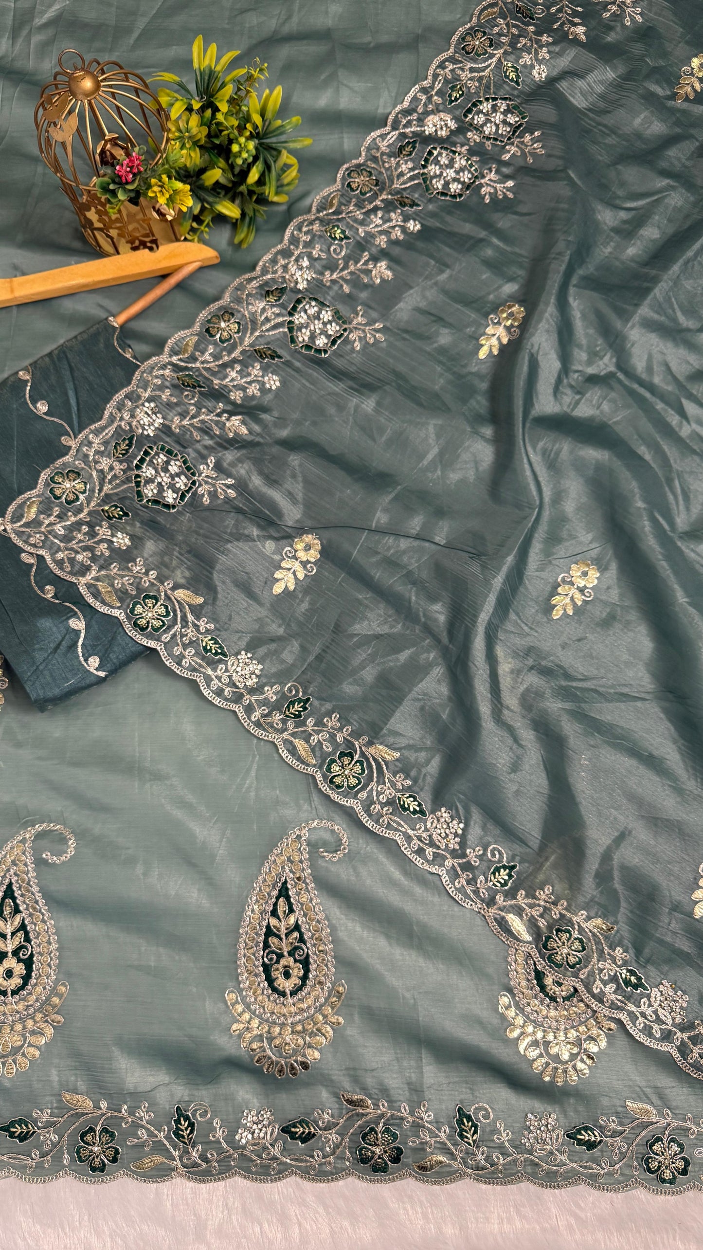 Pitta Work Floral Elegance Saree
