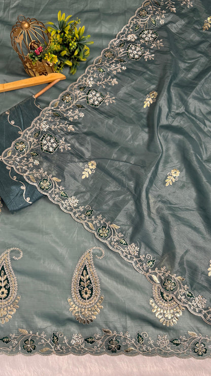 Pitta Work Floral Elegance Saree