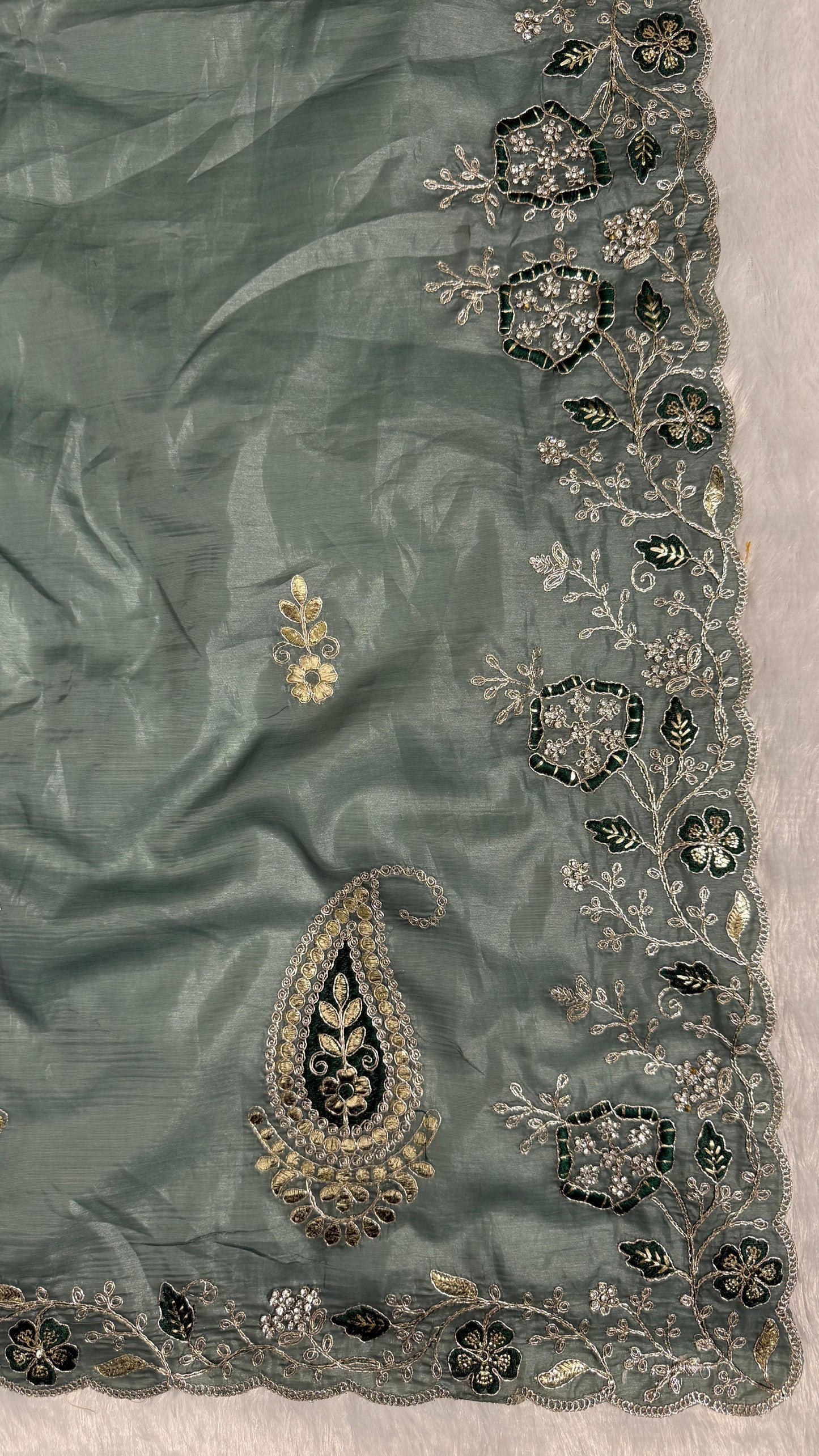 Pitta Work Floral Elegance Saree