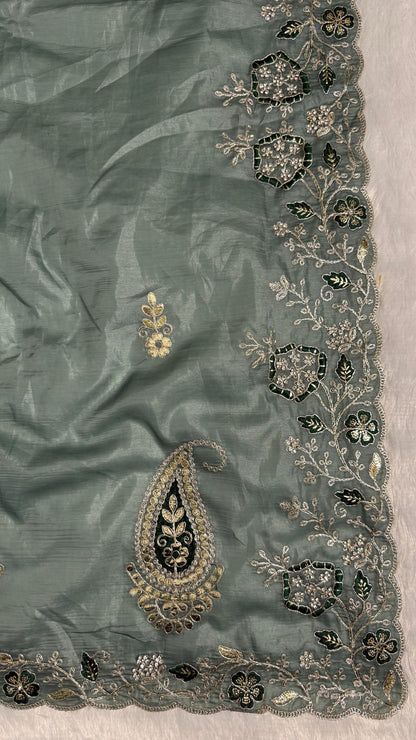 Pitta Work Floral Elegance Saree
