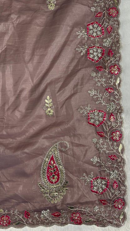 Pitta Work Floral Elegance Saree