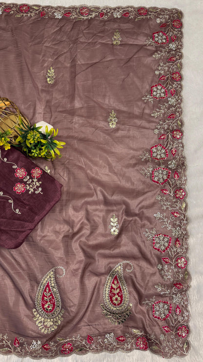 Pitta Work Floral Elegance Saree