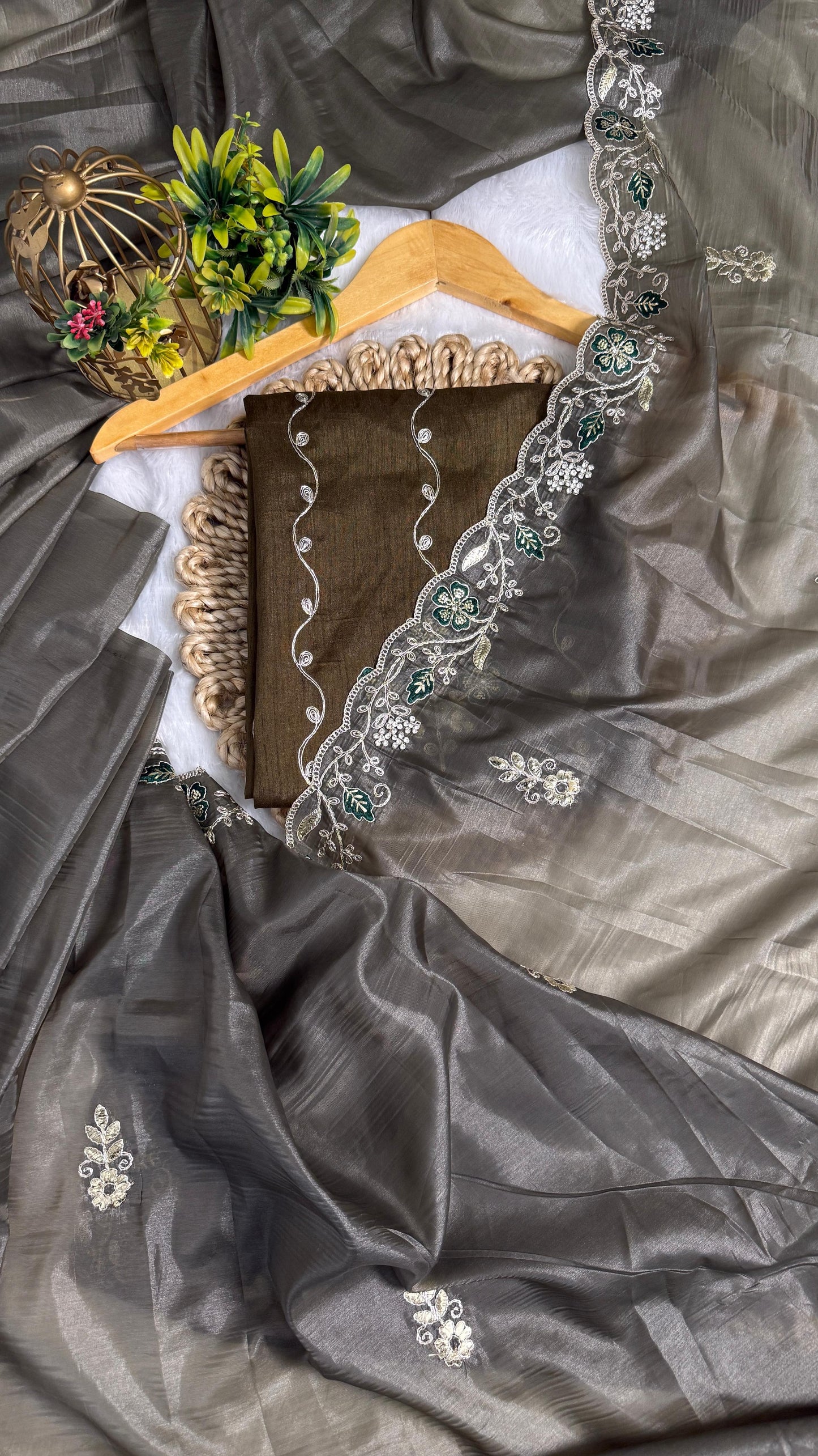 Pitta Work Floral Elegance Saree