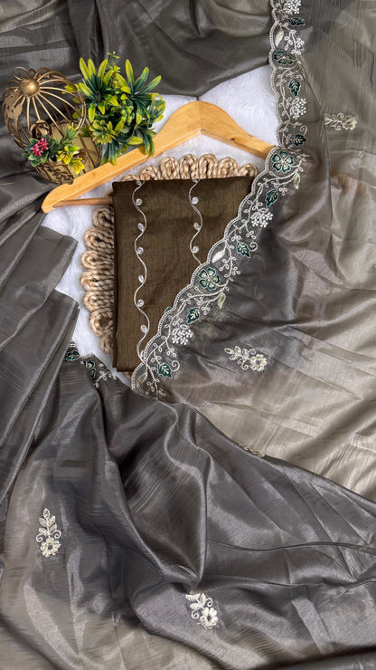 Pitta Work Floral Elegance Saree