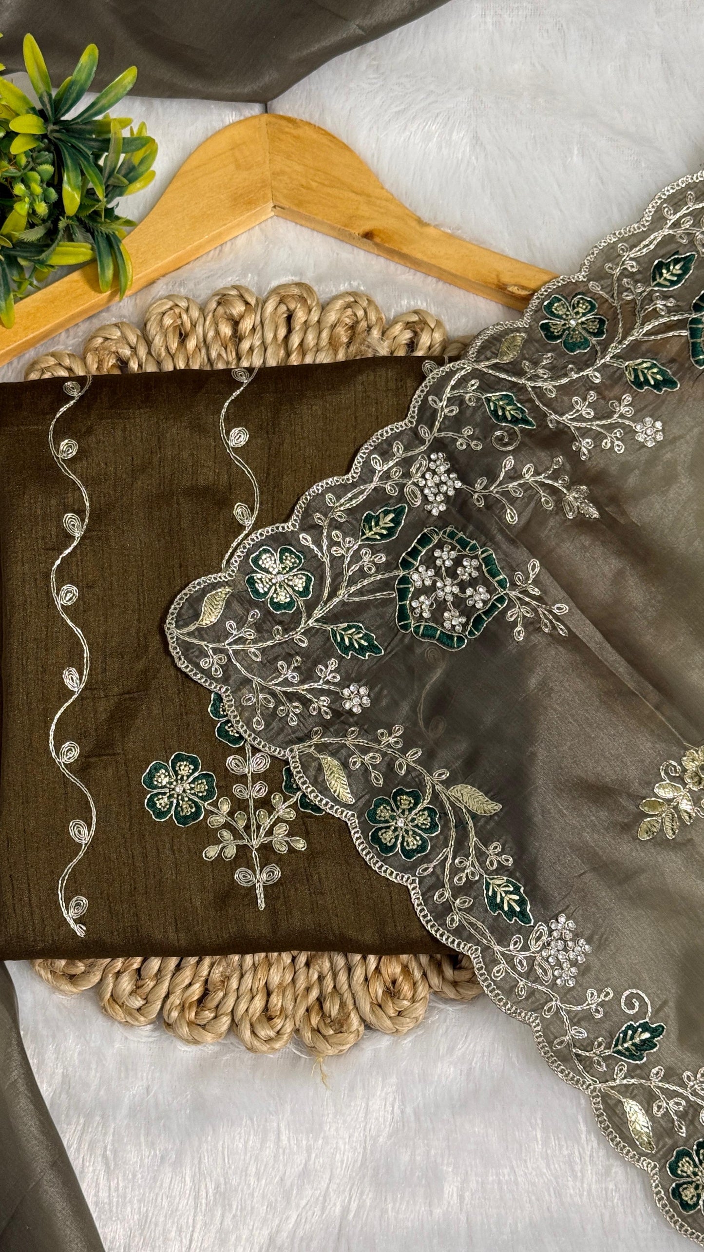 Pitta Work Floral Elegance Saree