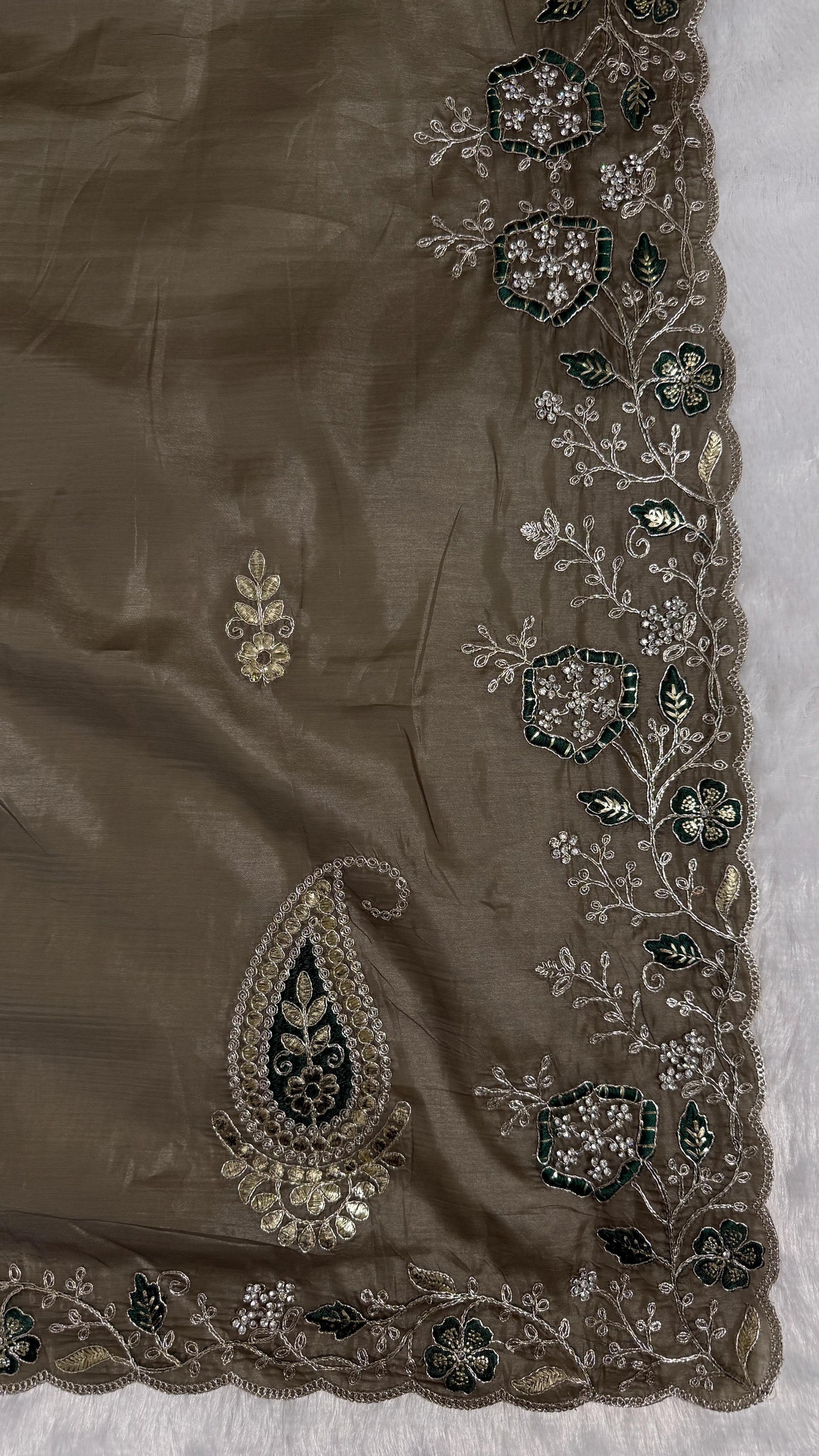 Pitta Work Floral Elegance Saree