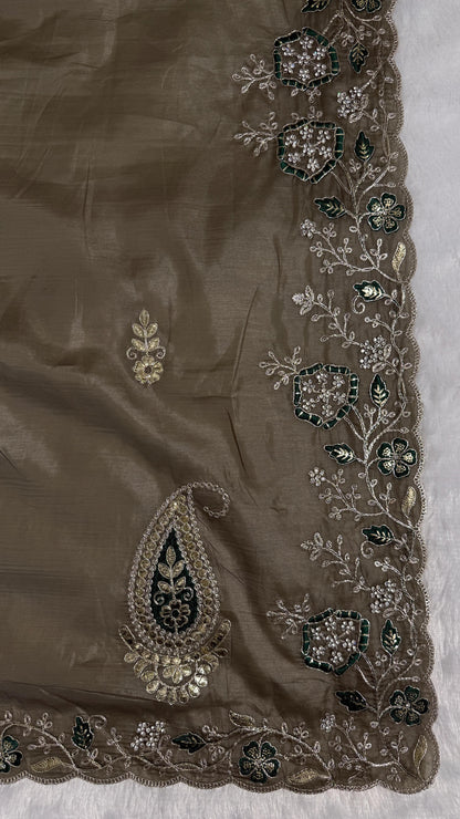 Pitta Work Floral Elegance Saree