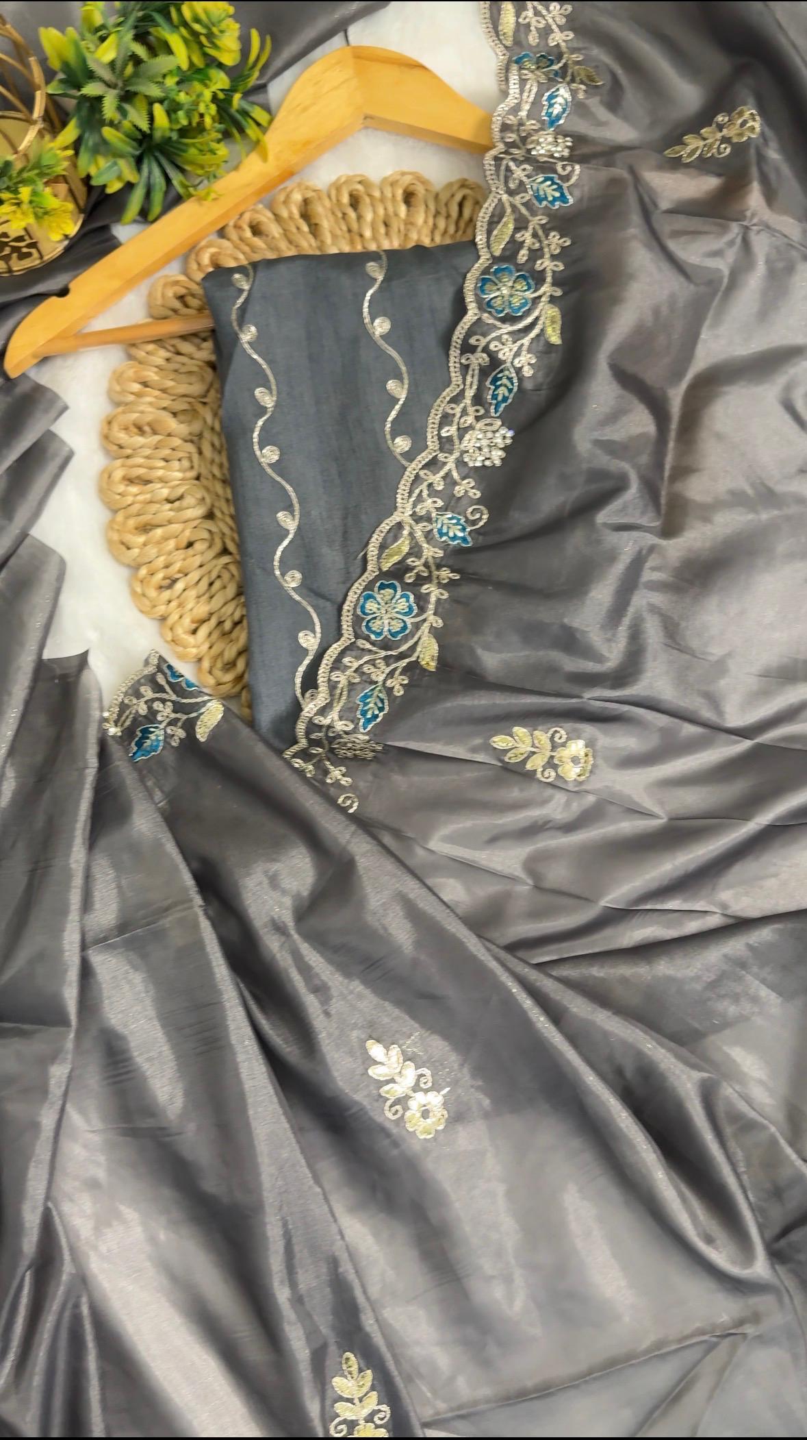 Pitta Work Floral Elegance Saree