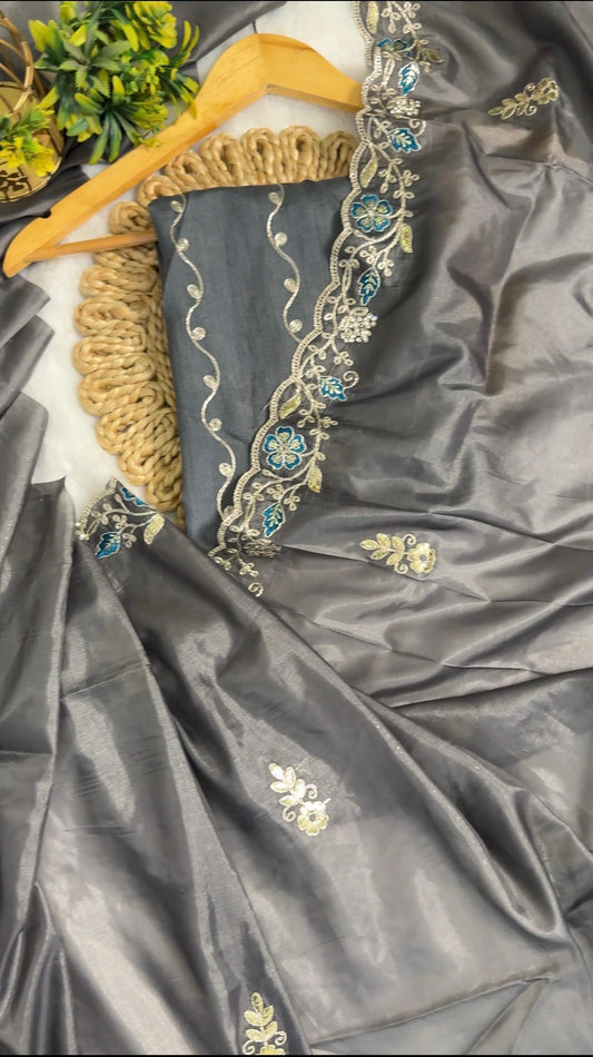 Pitta Work Floral Elegance Saree