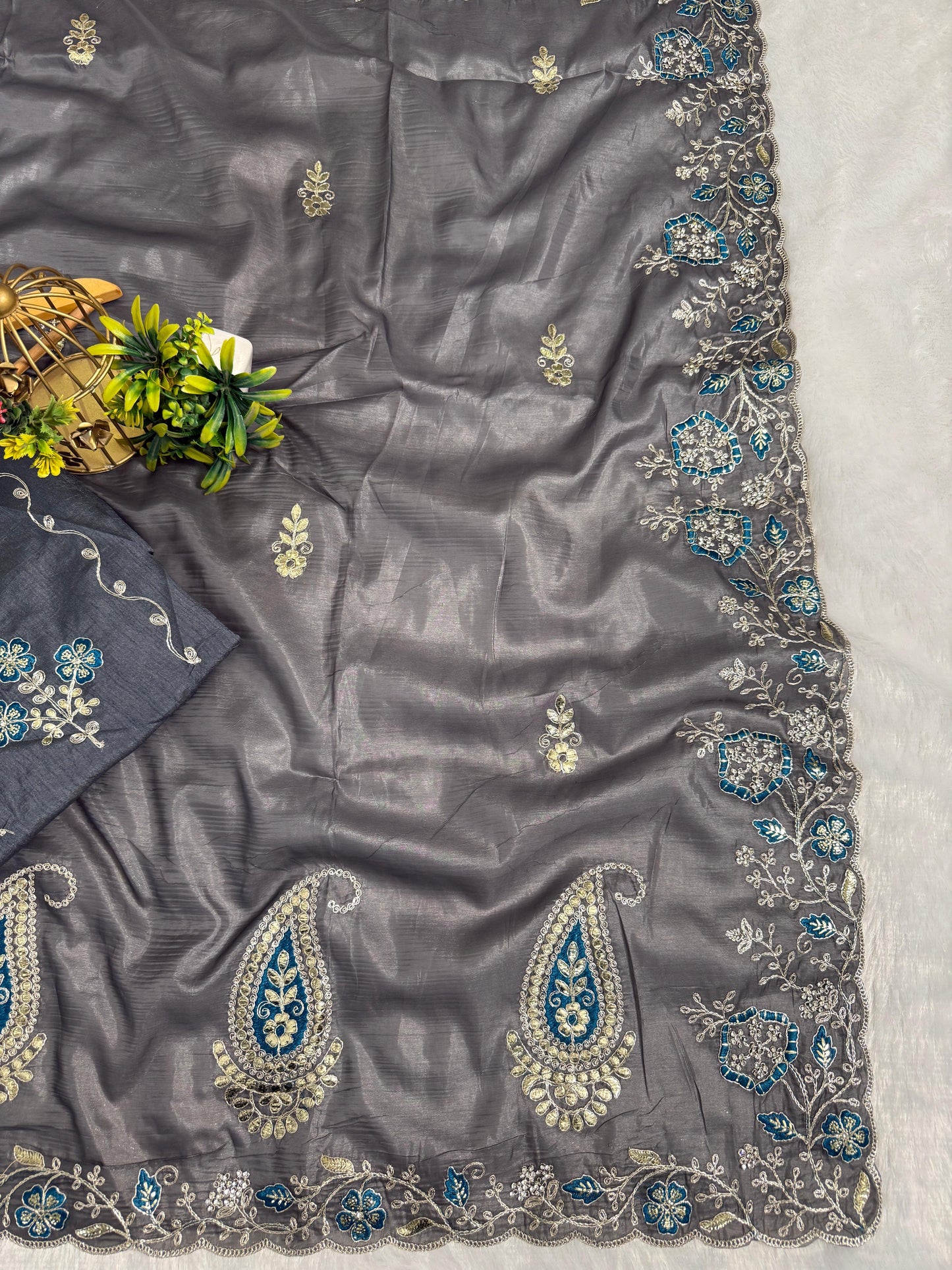 Pitta Work Floral Elegance Saree