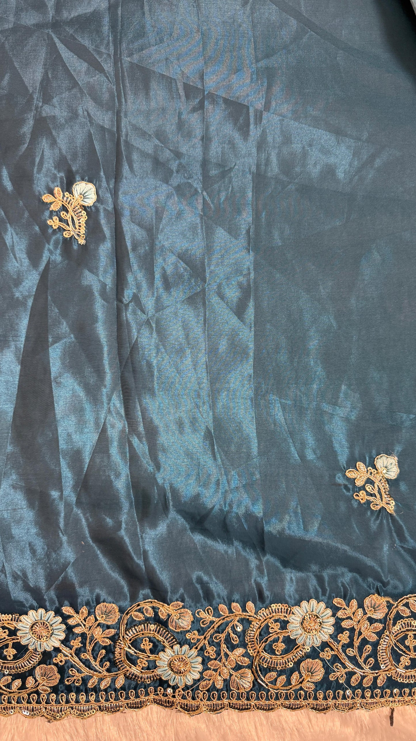Royal Heavy Pitta and Flower Work Saree