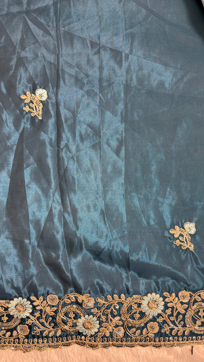 Royal Heavy Pitta and Flower Work Saree