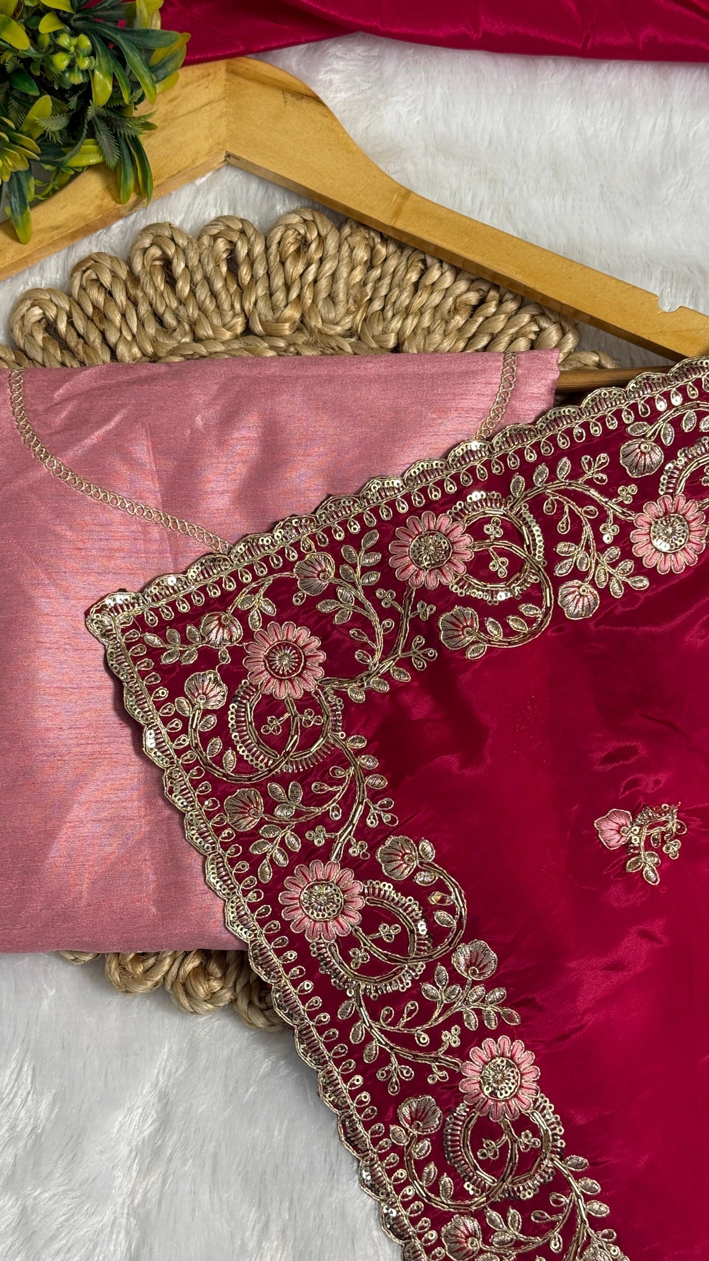 Royal Heavy Pitta and Flower Work Saree