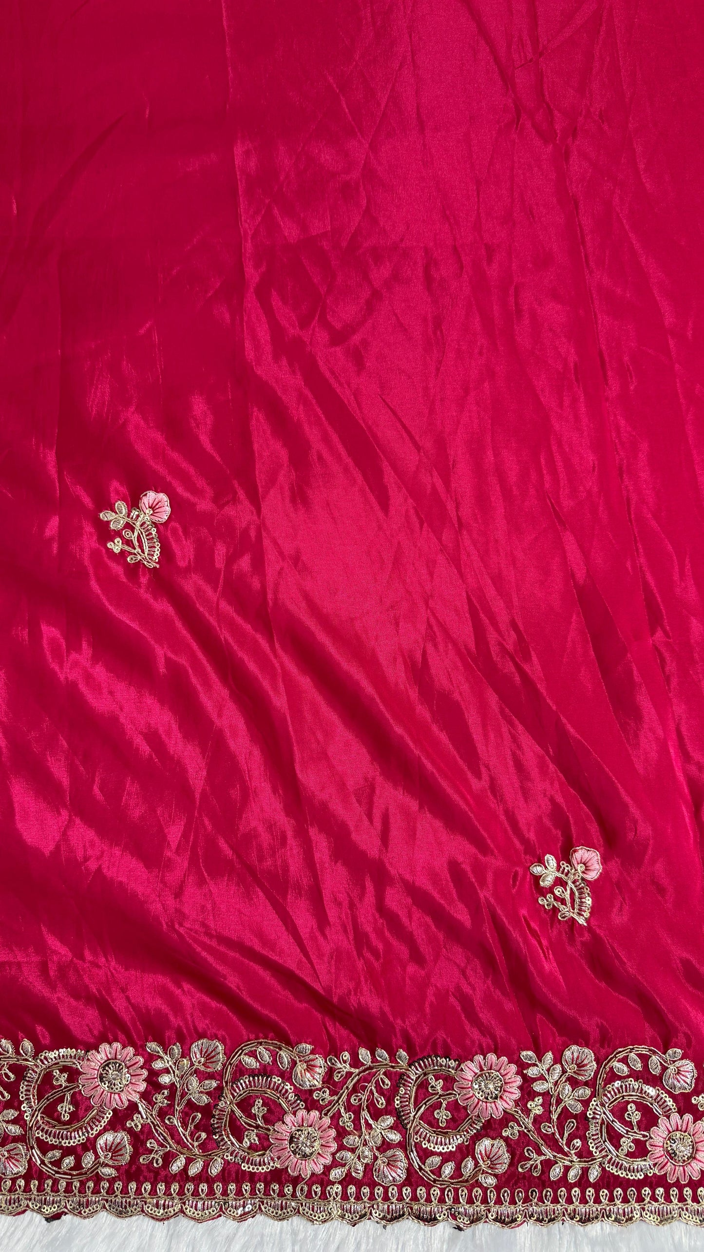 Royal Heavy Pitta and Flower Work Saree