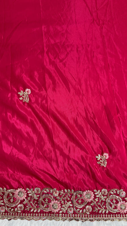 Royal Heavy Pitta and Flower Work Saree