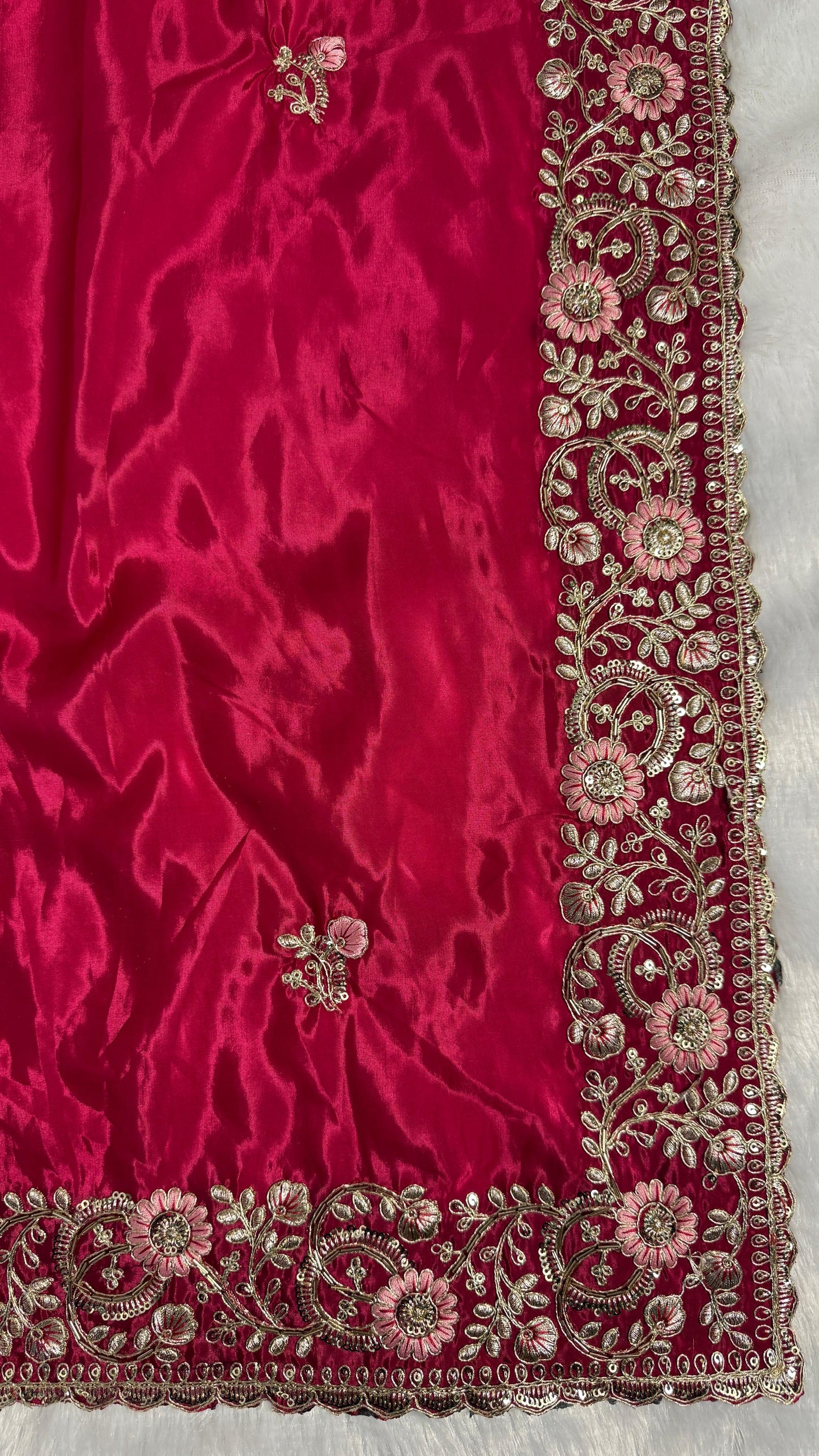 Royal Heavy Pitta and Flower Work Saree