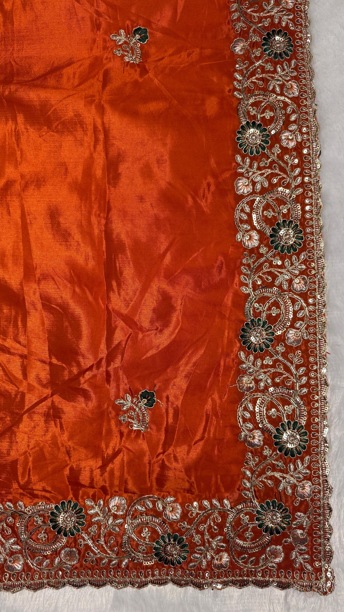 Royal Heavy Pitta and Flower Work Saree