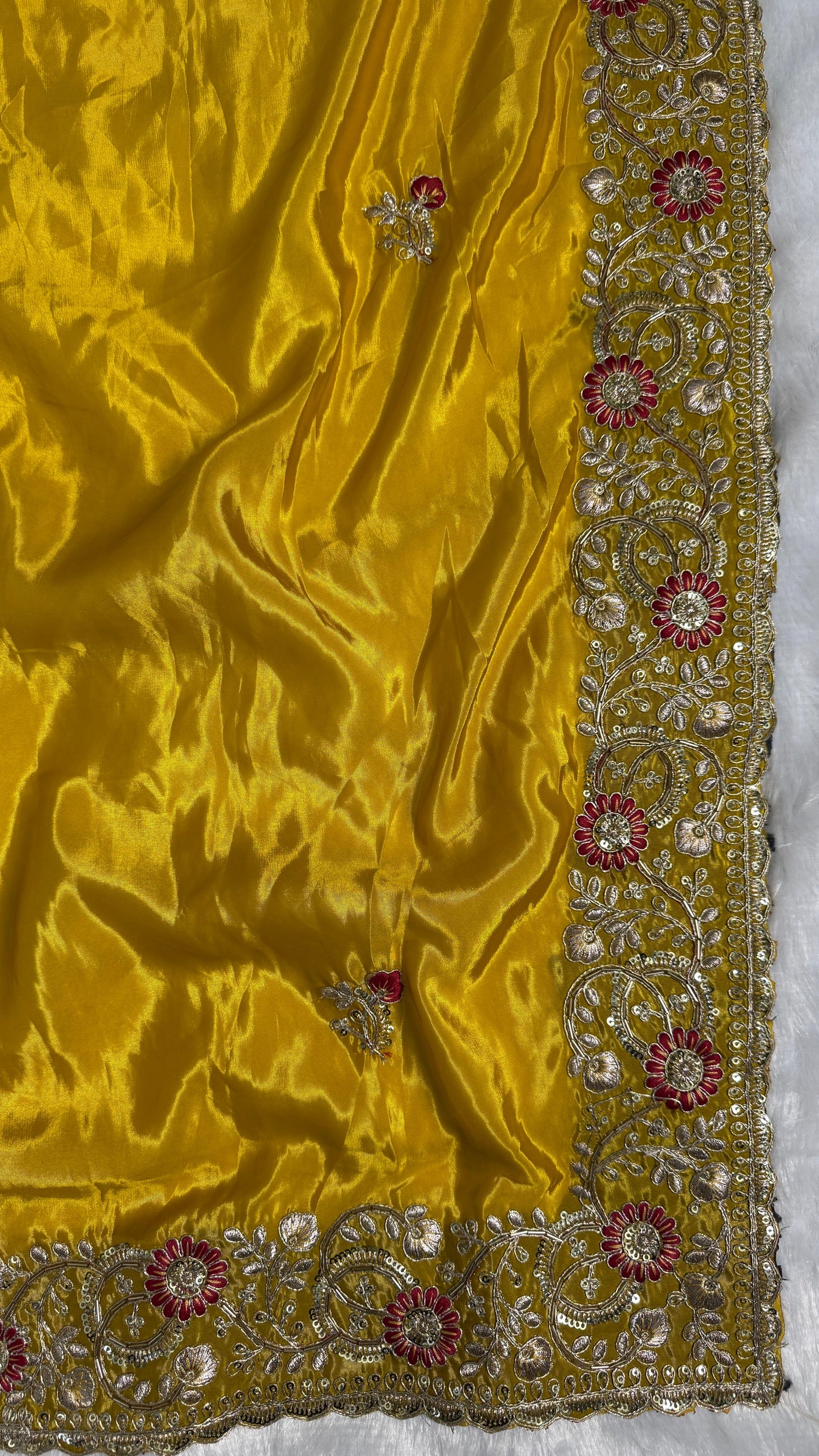 Royal Heavy Pitta and Flower Work Saree