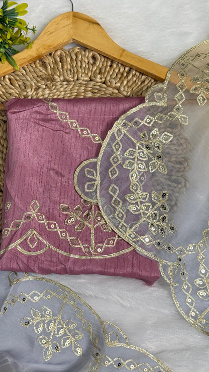 Elegant Shaded Cutwork Saree